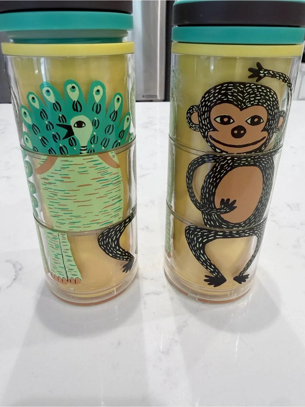 Starbucks vintage Pet Water Tumbler - Green and Yellow